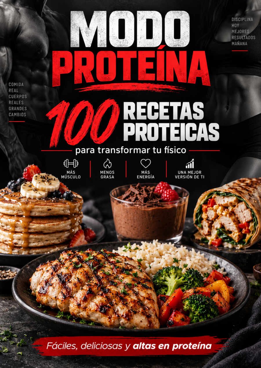 Portada real del ebook MODO PROTEÍNA con 100 recetas proteicas