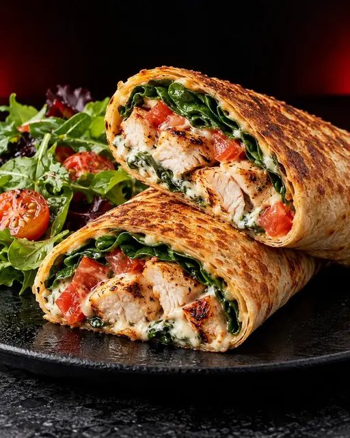 Wrap de pollo con vegetales