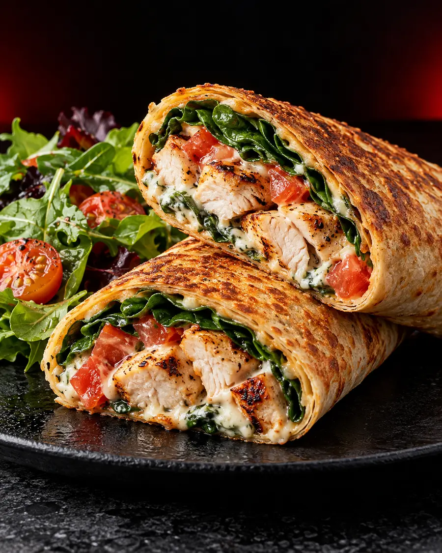 Wrap de pollo con vegetales