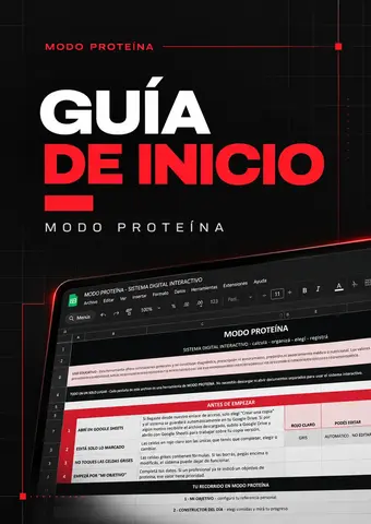 Portada de la Guía de Inicio de MODO PROTEÍNA basada en el documento real
